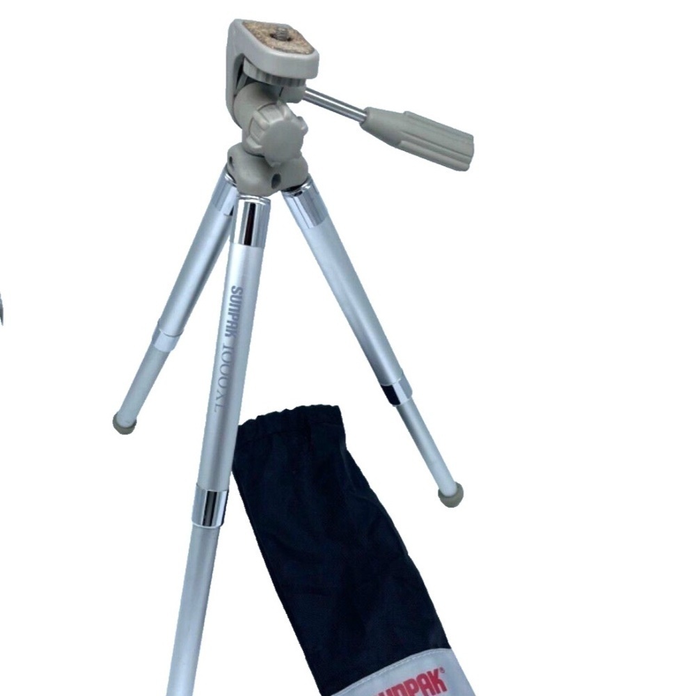 Sunpack 1000XL Tabletop‎ Foldable/Travel Camera/Video Tri-Pod; Swivel/Tilt/Pouch